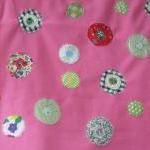 Baby Blanket Pink With Red Yellow Blue Cream..