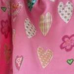 Pink Baby Blanket With Hearts And Flowers