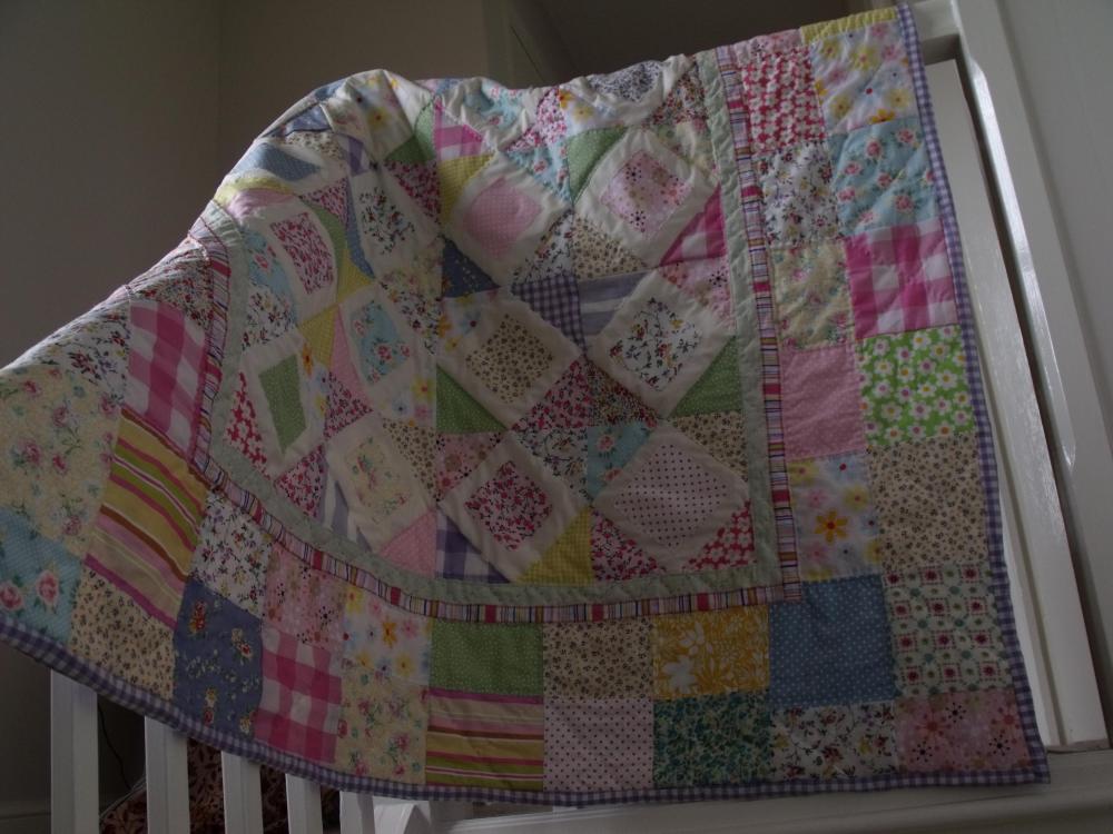 Modern Handmade Patchwork Quilt Baby Quilt Girls Patchwork Nursery