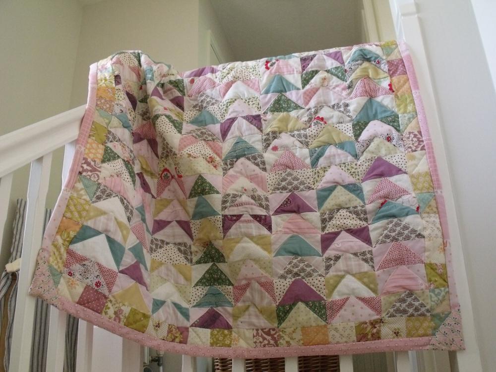 Patchwork Quilt Handmade Quilt Cover Baby Girl Patchwork Quilt Shabby Chic Patchwork Quilt With Triangles