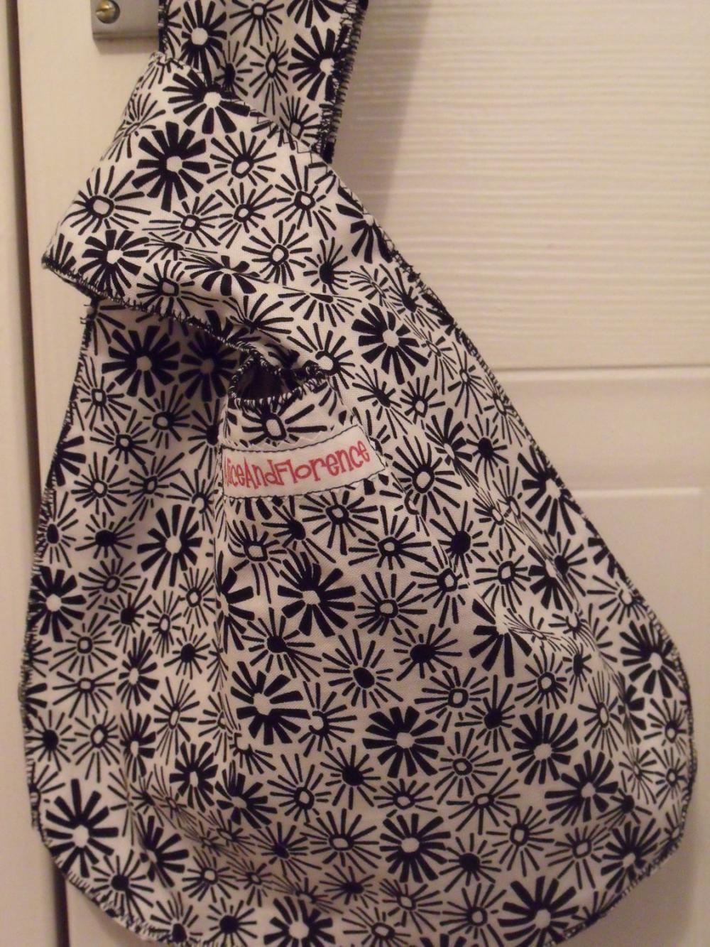 Clutch Bag Handbag Reversible Bag Knitting Bag Evening Bag Small Tote Bag Knot Bag Black And White