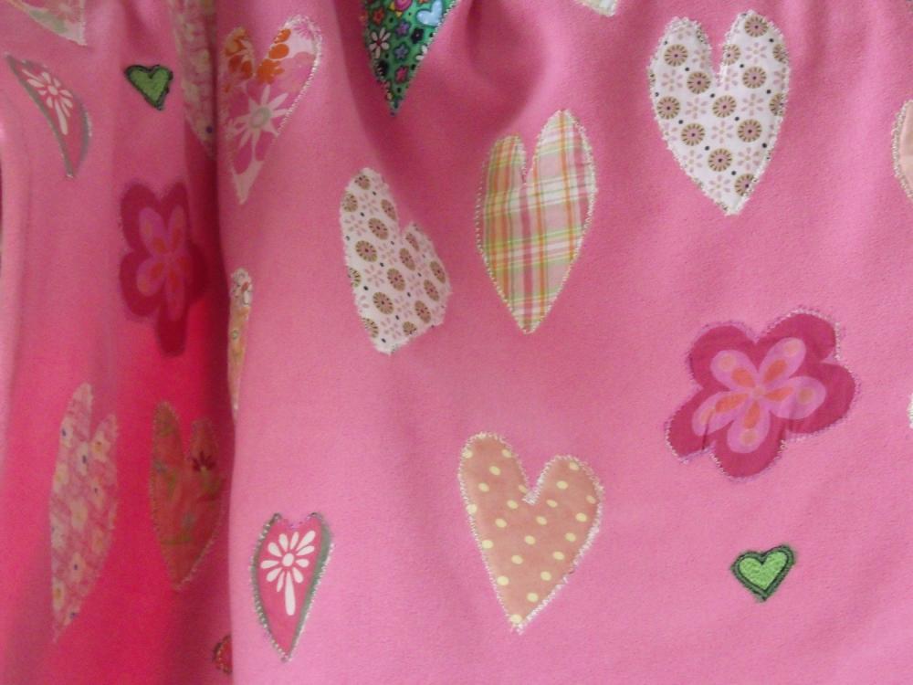 Pink Baby Blanket With Hearts And Flowers