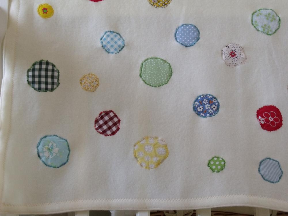 Baby Blanket Baby Boy Blanket Baby Girl Blanket Cream With Multicoloured Circles
