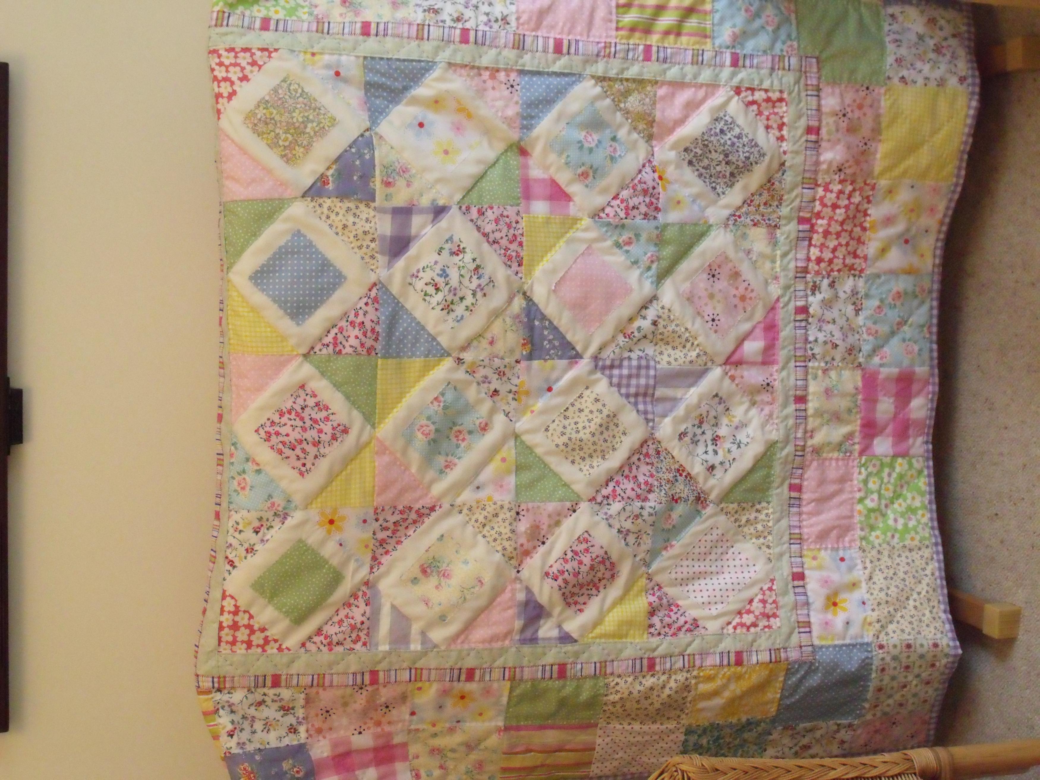 Modern Handmade Patchwork Quilt Baby Quilt Girls Patchwork Nursery